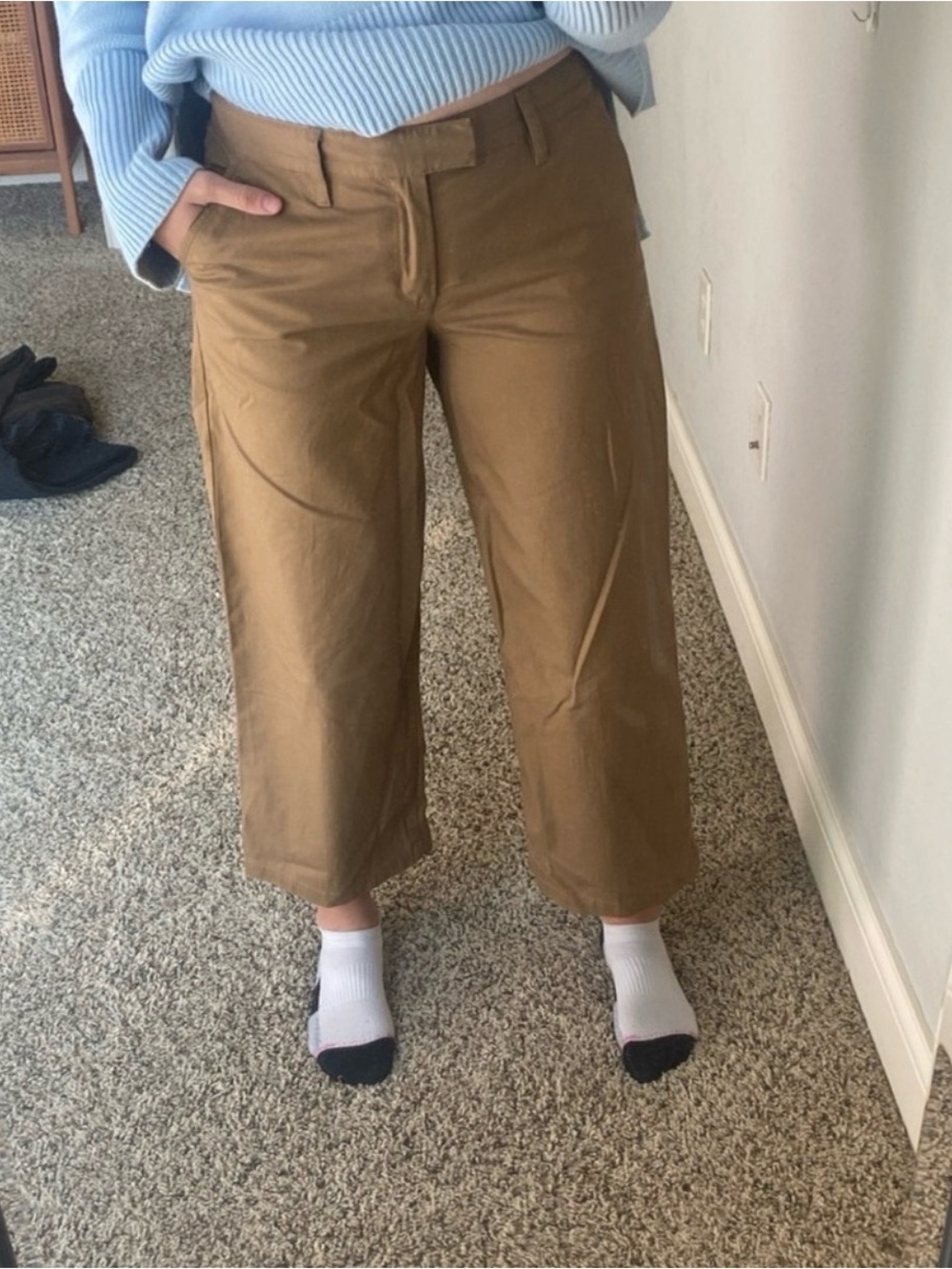 Vans Cropped Straight-Leg Women’s Pants in Khaki
